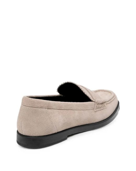 HUGO White Suede Slip-On Loafers