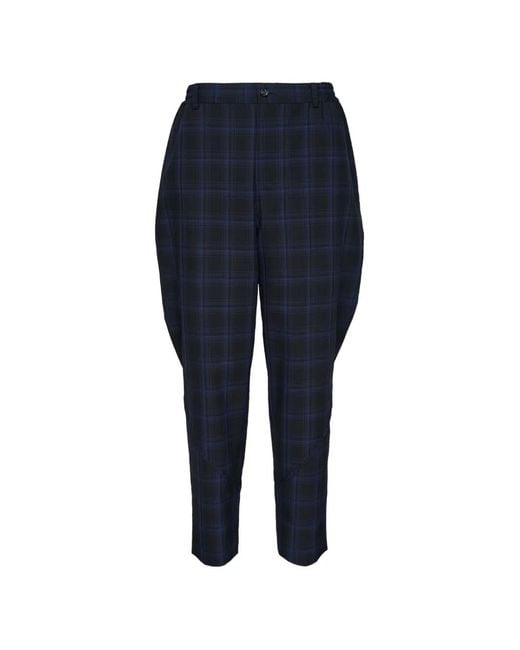 Comme des Garçons Blue Tartan-Check Trousers for men