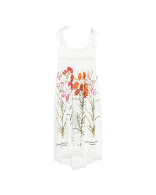 Alberta Ferretti White Printed Cotton Dress