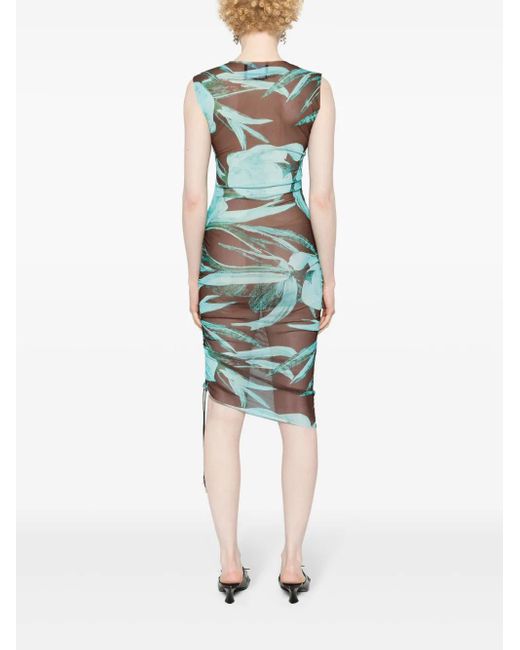Louisa Ballou Blue Heatwave Floral-Print Dress