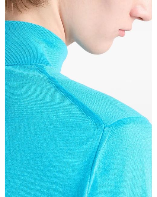 Prada Blue Roll-Neck Sweater for men