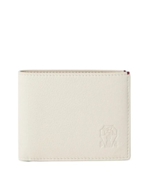 Brunello Cucinelli Natural Logo-Debossed Leather Wallet for men