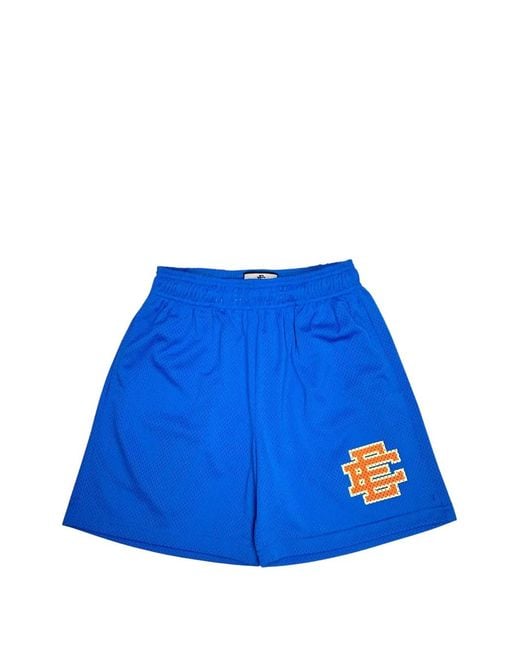 Eric Emanuel Blue Logo-Print Track Shorts for men