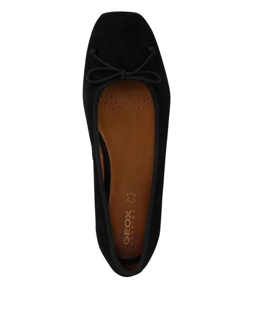 Geox Black Marsilea Bow-Detail Ballet Flats