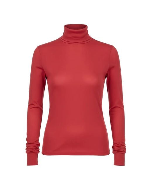 Closed Red Roll-Neck Sweater