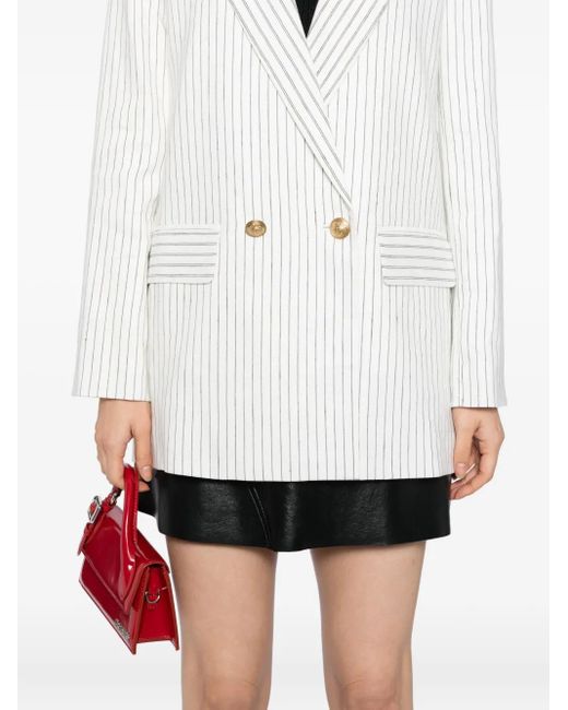 Alice + Olivia White Gestreifter Arias Blazer