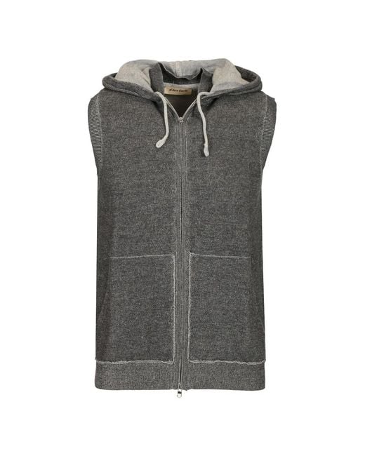 Al Duca D'aosta Gray Pull Sans Manches À Capuche for men