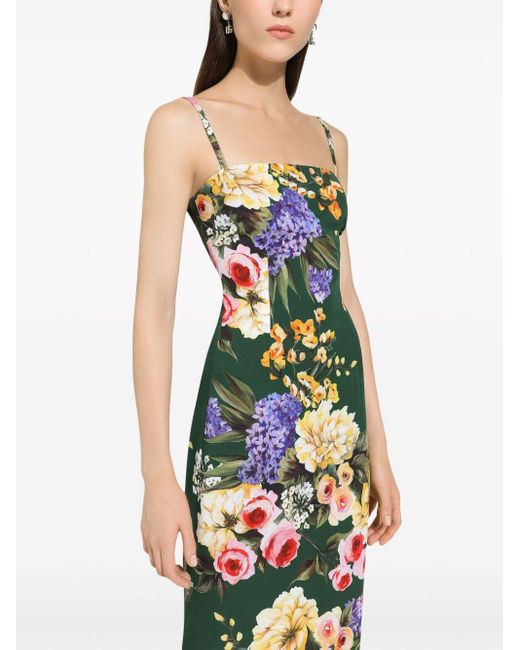 Vestido midi con estampado Garden Dolce & Gabbana de color Multicolor
