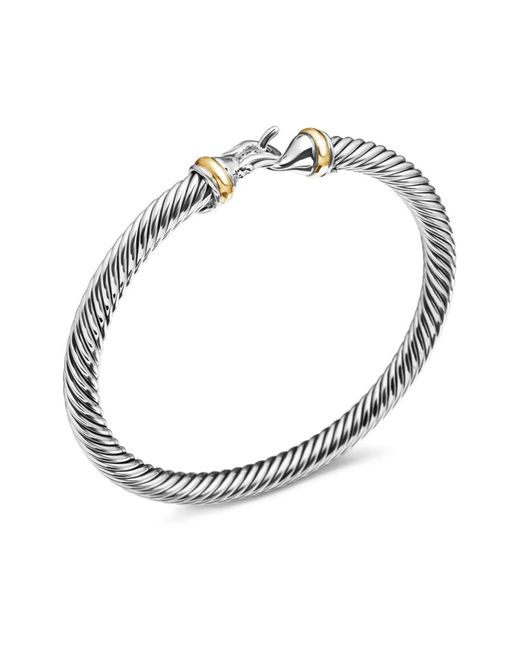 David Yurman Metallic 18Kt And Sterling Buckle Classic Cable Bracelet (5Mm)