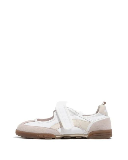 Bimba Y Lola White 13 07 Strap Ballet Flats