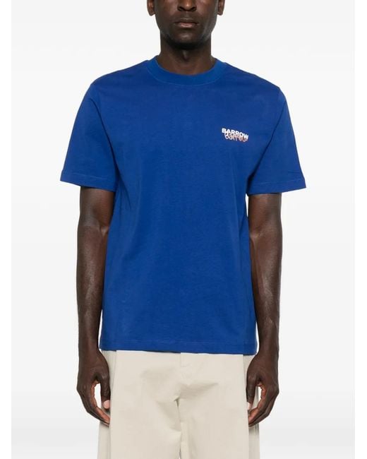 Barrow Blue Bear-Print Logo-Print T-Shirt for men