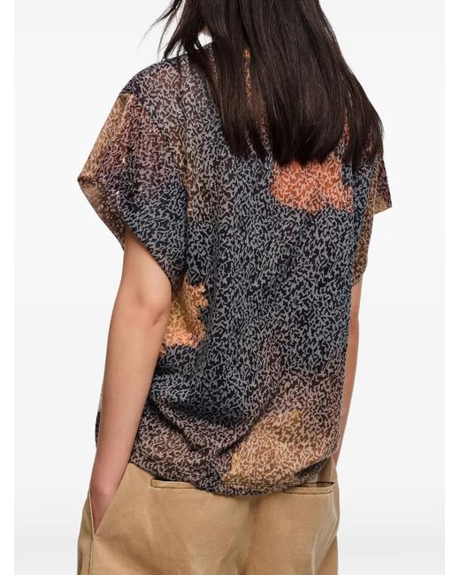 Bimba Y Lola Blue Printed Short-Sleeve T-Shirt