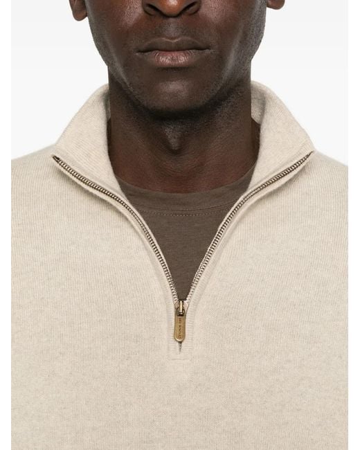 Bompard White Zip-Fastening Sweater for men