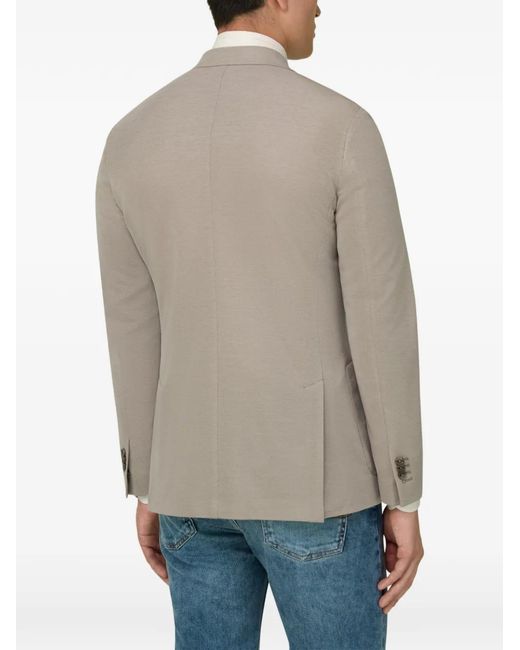 Boggi Gray Double-Breasted Patch-Pockets Blazer for men