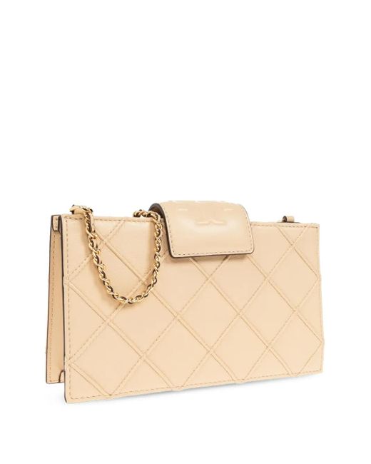 Tory Burch Natural Fleming Clutch Bag