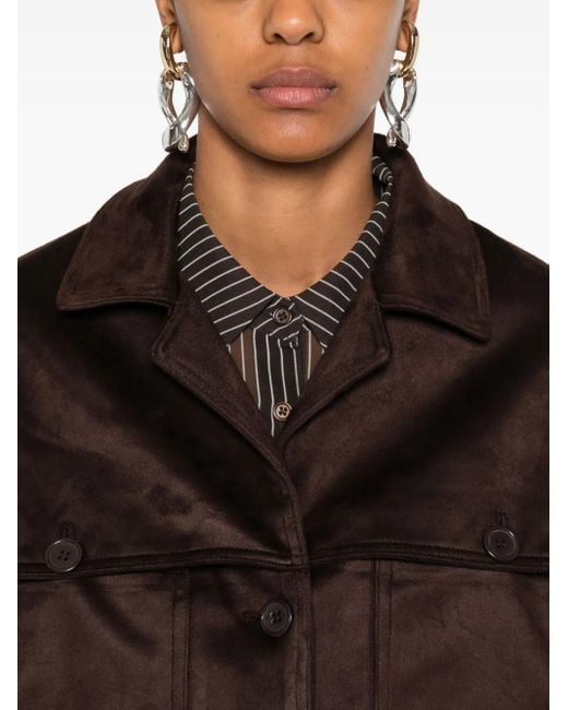 Frankie Shop Brown Geknöpfte Hester Jacke aus Faux-Wildleder