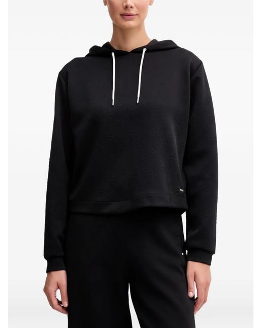 Guess Black Logo-Embossed Hoodie
