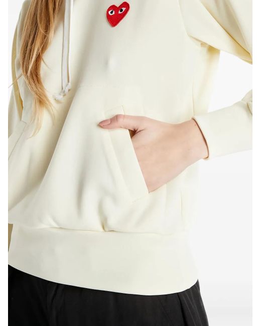 COMME DES GARÇONS PLAY White Heart-Appliqué Hoodie