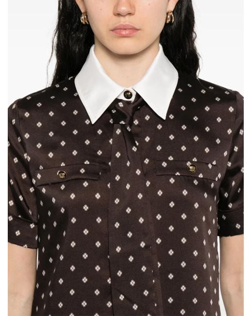 Sandro Black Geometric-Print Mini Dress