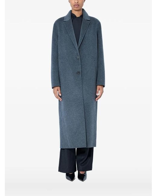 Rohe Blue Single-Breasted Long-Sleeve Coat