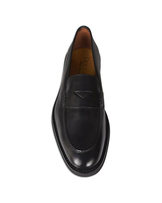 Doucal's Black Flat Loafers for men
