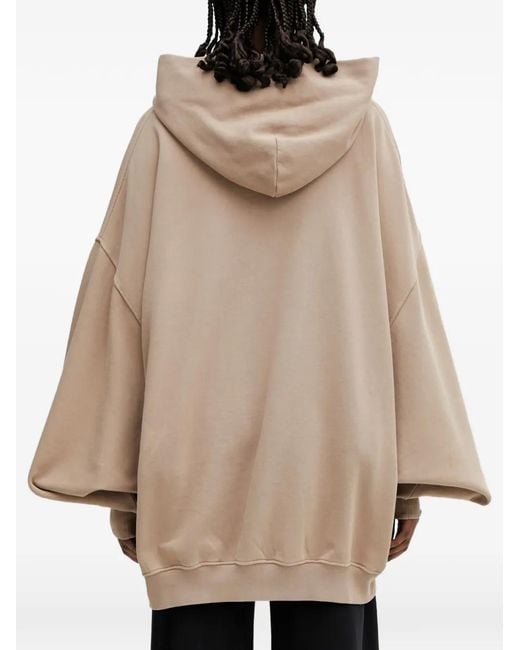 Rick Owens Natural Oversized Drawstring Hoodie