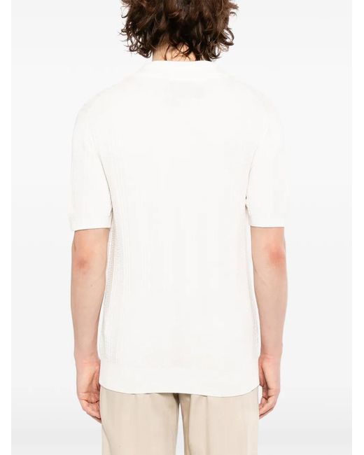 Canali White Textured Top for men