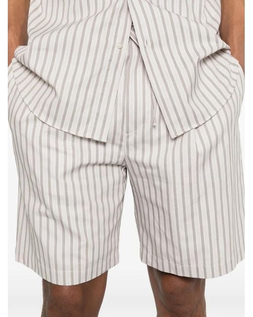 Grayed White Striped Shorts for men
