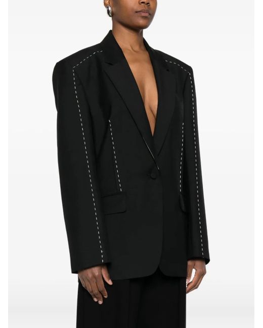 Rohe Black Contrast-Stitching Blazer