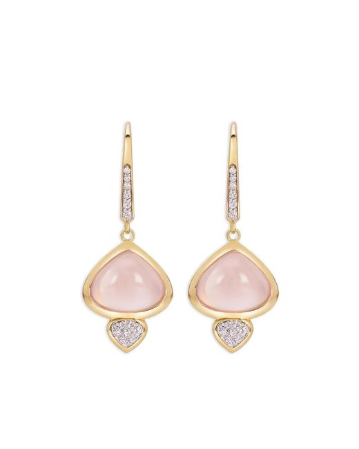 Marina B Pink 18K Trisolina Quartz And Diamond Earrings