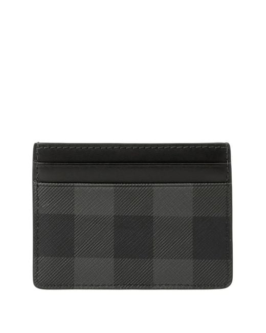 Burberry Black Check Card Case for men