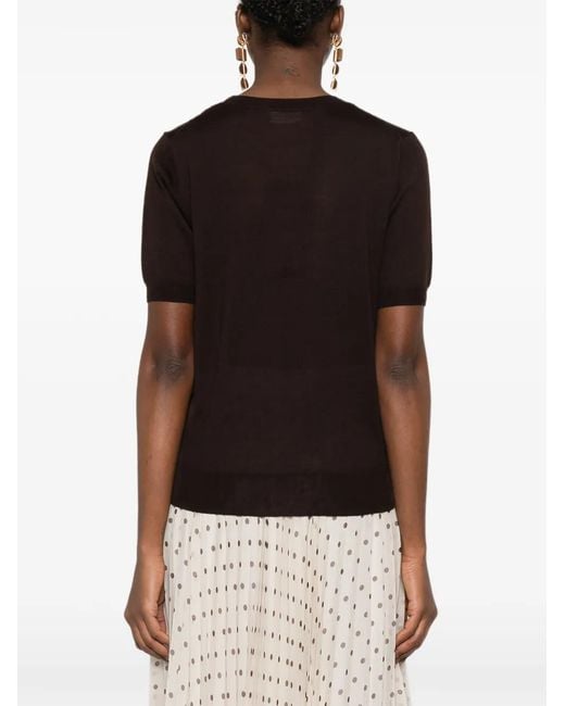 P.A.R.O.S.H. Black Short-Sleeve Crew-Neck T-Shirt