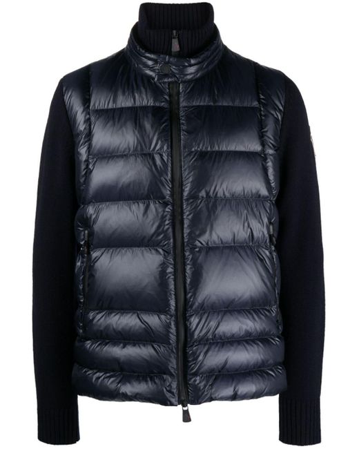 3 MONCLER GRENOBLE Black Padded Down-feather Knitted Jacket for men