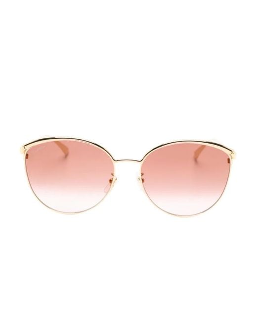 Cartier Pink Oval-Frame Sunglasses