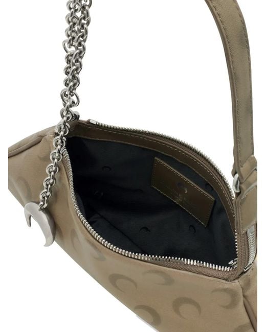 MARINE SERRE Metallic Faded-Leather Moon Core Bag