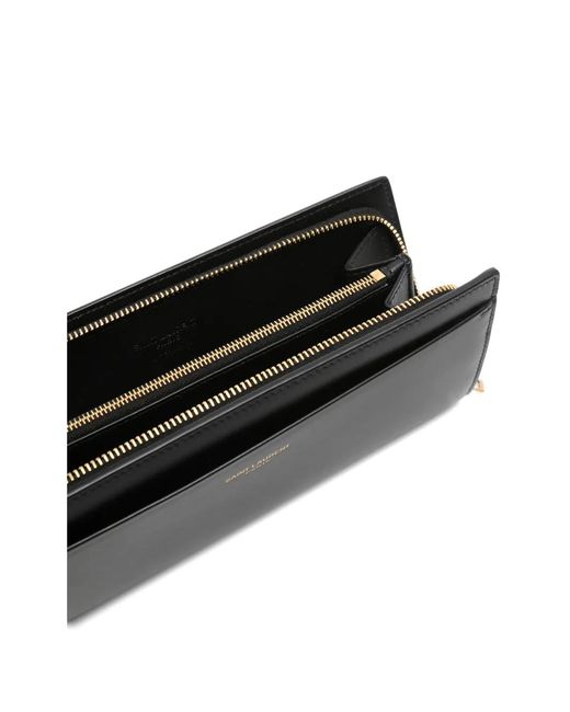 Saint Laurent Black Large Zip Wallet for men