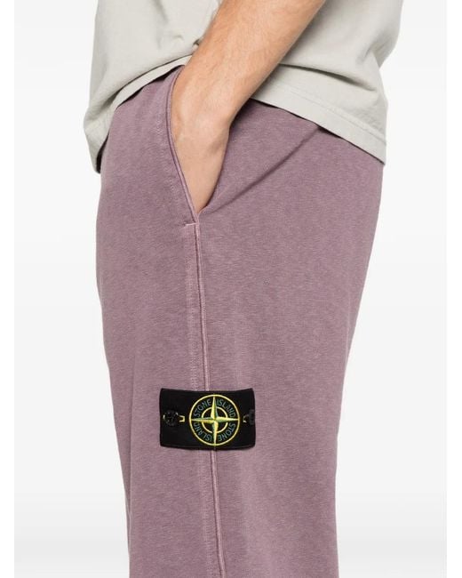 Stone Island Purple Pantalon De Jogging À Patch Logo for men