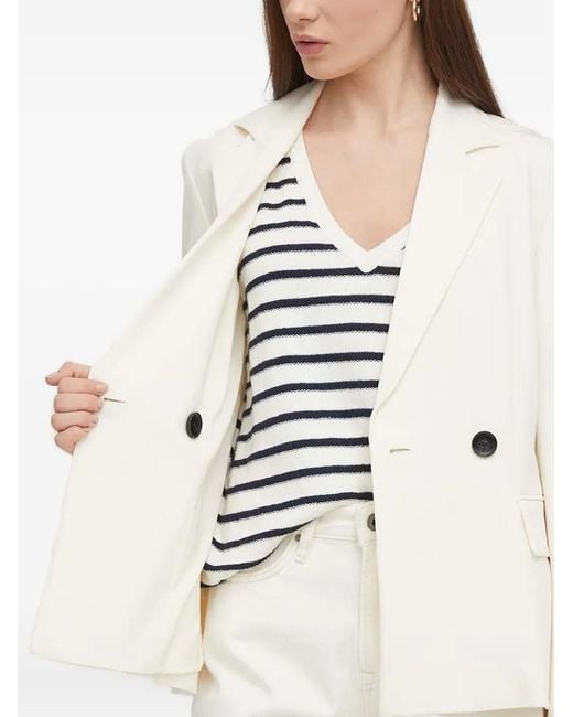 Sisley White Double-Breasted Blazer