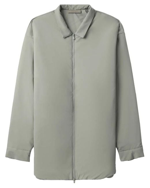 Fear Of God Gray Logo-Print Padded Shirt Jacket for men