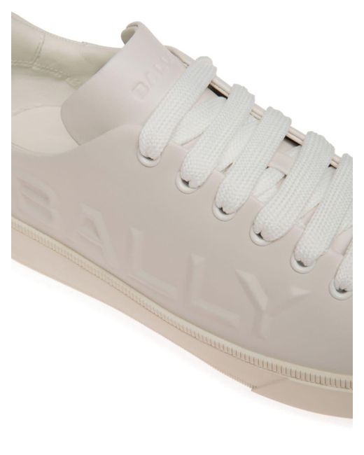 Bally White Raise Logo-embossed Leather Trainers for men