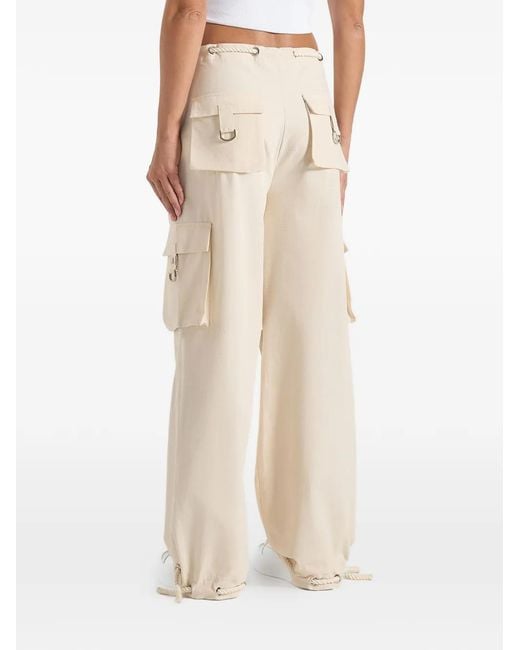 Manière De Voir Natural Rosa Cargo-Pocket Straight Trousers