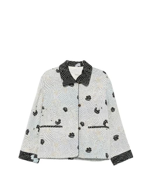 Forte_forte White Flower-Embroidery Jacket
