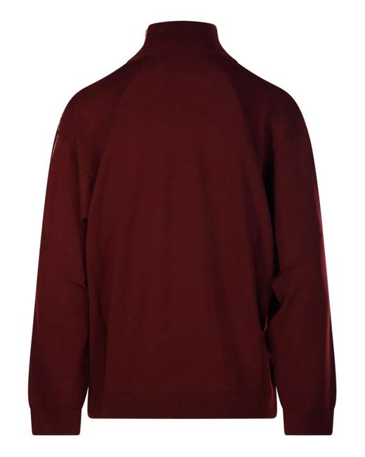 Nude Red Side Zip Turtleneck Sweater