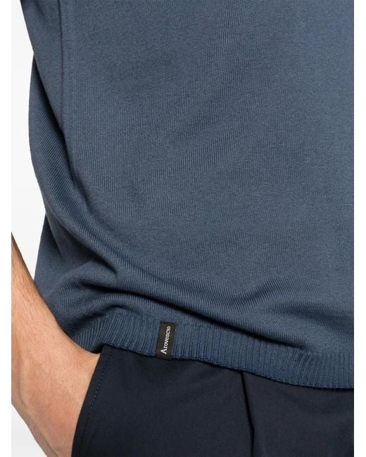 AROVESCIO Blue Button Polo Shirt for men