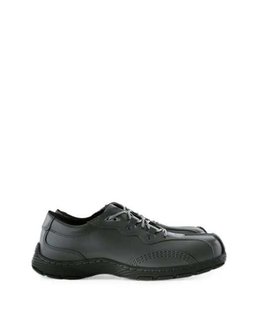Dr. Martens Black Topstitched Leather Derby Shoes