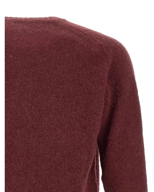 FILIPPO DE LAURENTIIS Geribbelde Sweater Met Ronde Hals in het Red voor heren