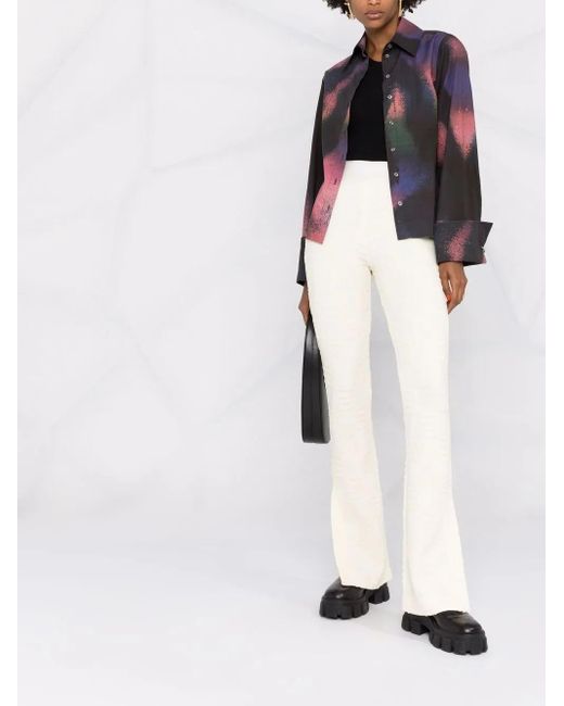 Ambush White Monogram Flared Leggings