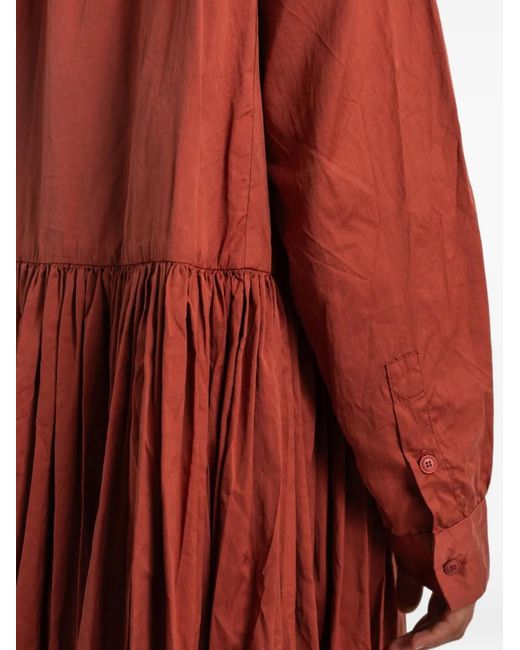 Casey Casey Red Pomme Rouche Midi Dress