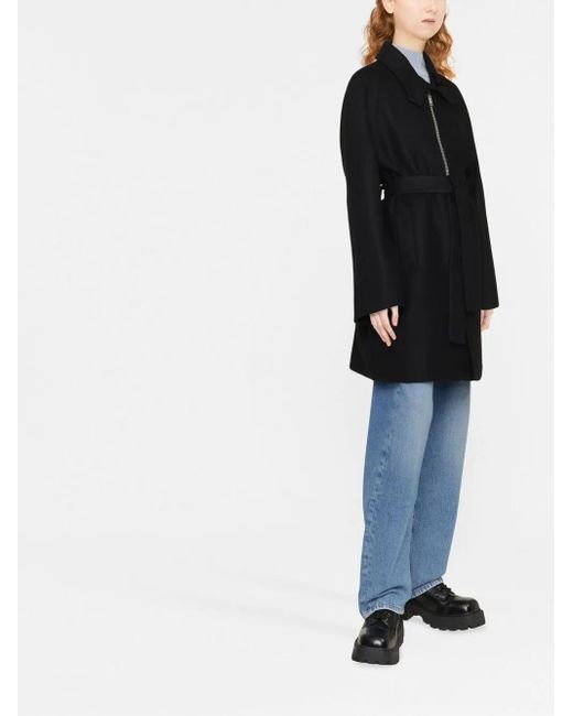 Givenchy Black 4G-Zip Belted Coat