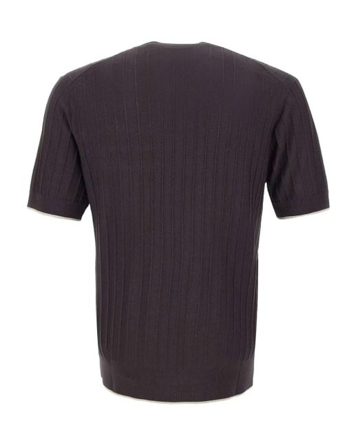 Paolo Pecora Black Silk-Blend T-Shirt for men